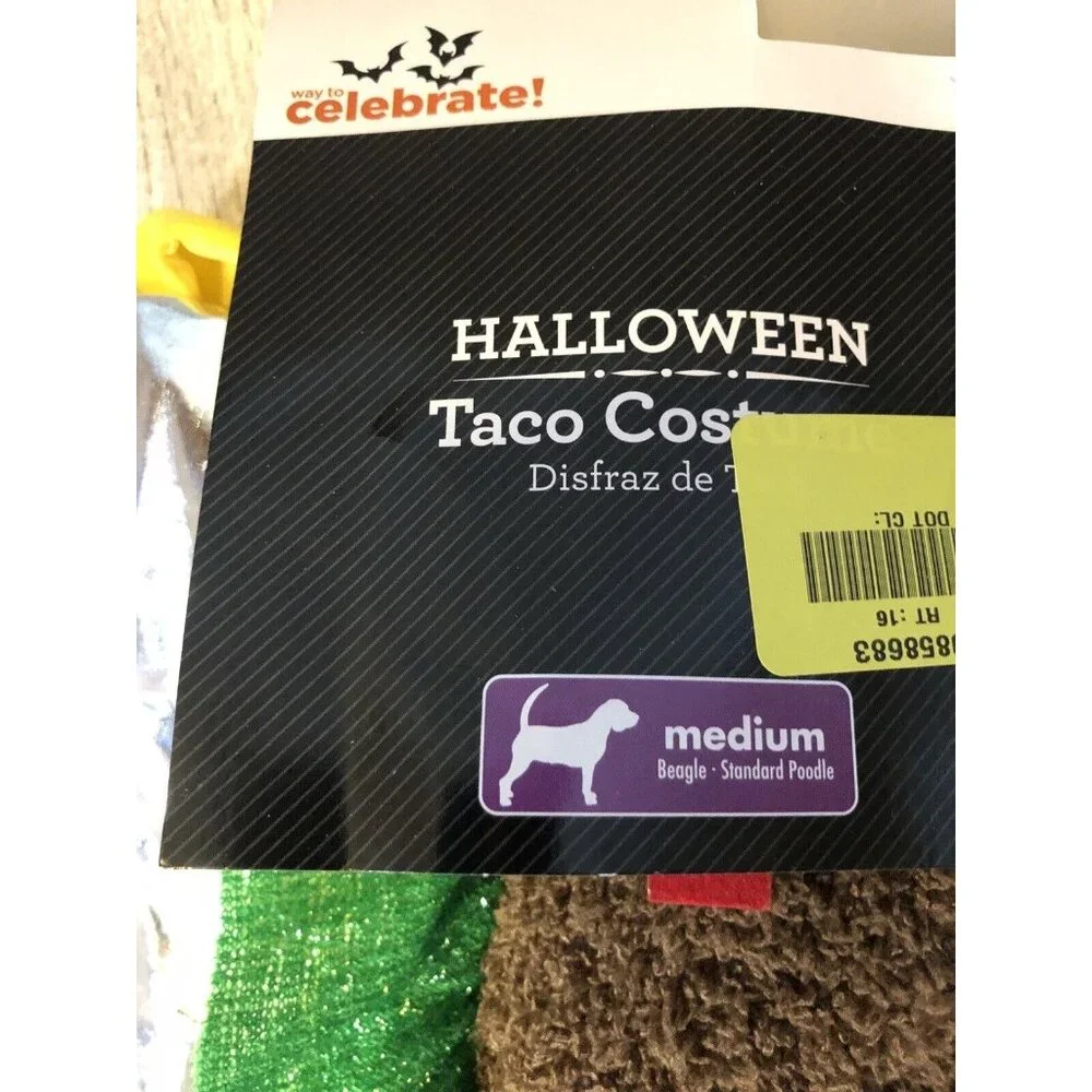 Pet Dog Cat Halloween Costume Taco Size Medium 17